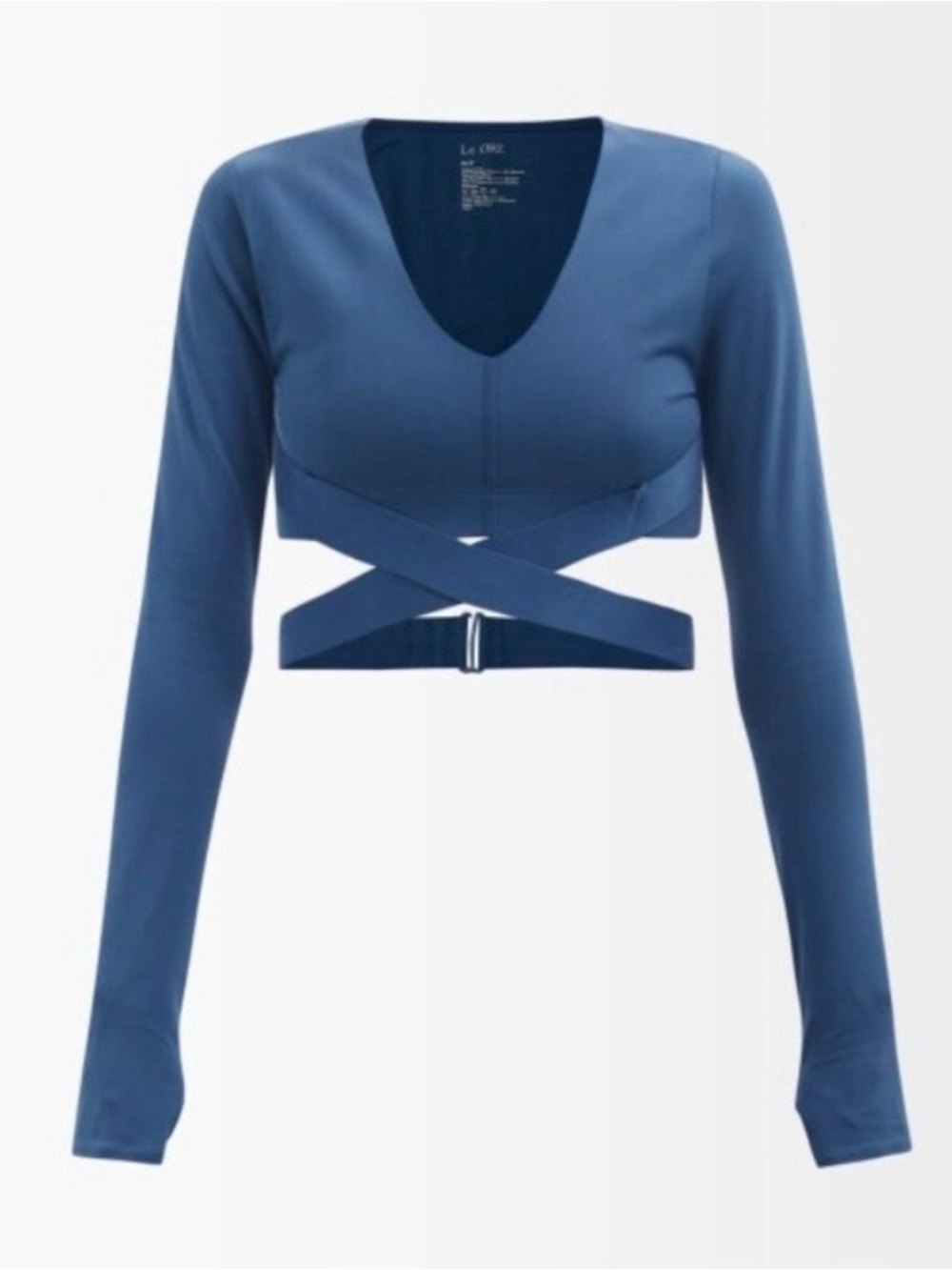 Le Ore Corso Crossover Long Sleeve Top in Night (Blue) Size Small